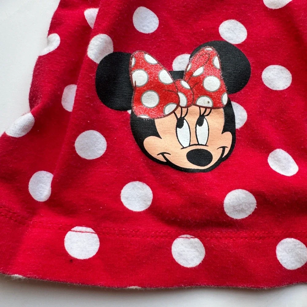 Disney Resort Minnie Mouse Polka Dot Tunic‎ Bloomers Set Baby 6M Red Cotton Y2K